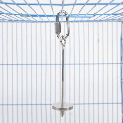 Macaw And Friends stainless steel bird parrot cage skewer fruit holder toy, 10cm long, suitable for pet bird cage enrichment.