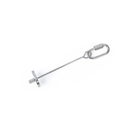 Macaw and Friends stainless steel bird parrot cage skewer for fruit, 10cm food spear and toy holder in a bird cage setup