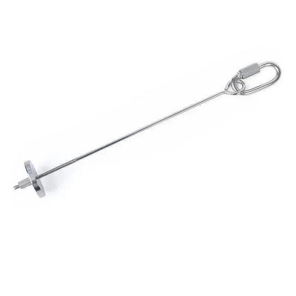 Stainless steel bird parrot cage skewer food spear fruit holder toy in black, measuring up to 23cm, for Macaw and Friends bird cages.