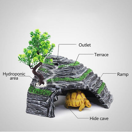 Macaw And Friends reptile hide house with cave, nest, and sun deck shelter for lizard and snake habitats in natural pet care setting