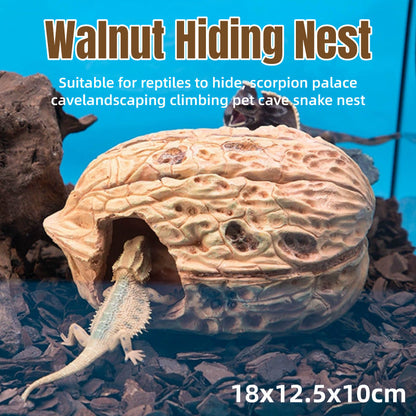 Pet Climbing Shelter Simulated Walnut Resting Box Small Animal Hideaway Decor - Macaw And Friends