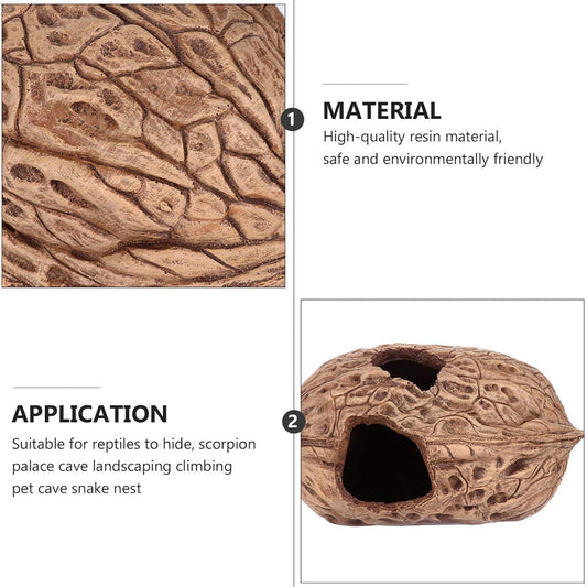 Pet Climbing Shelter Simulated Walnut Resting Box Small Animal Hideaway Decor - Macaw And Friends