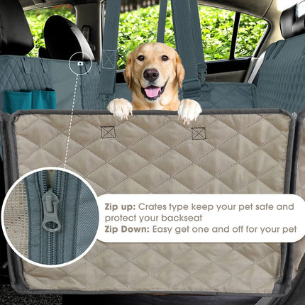Macaw and Friends heavy-duty waterproof dog car seat cover with side flaps, non-slip, scratchproof pet hammock for cars and SUVs.