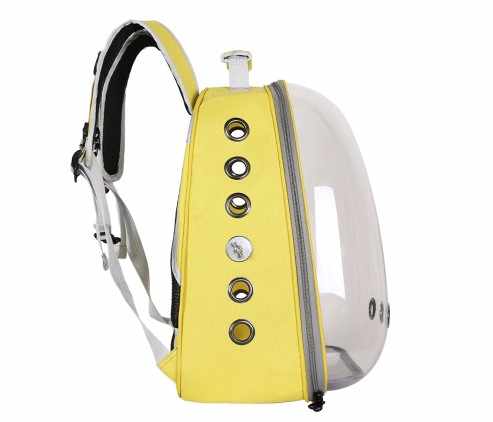 Black Stylish Transparent PVC Pet Carrier Backpack - Large Capacity, Multi-Use for Birds & Cats(Including Wooden Stick) - Macaw And Friends