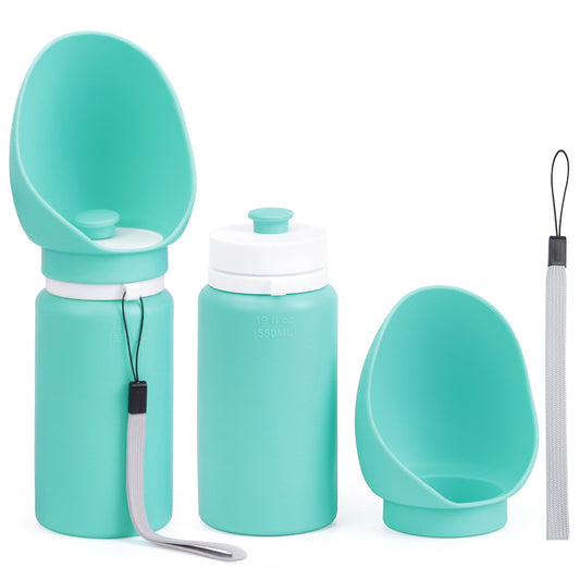 Green Portable Pet Dog Water Bottle 550ml - Foldable Food-Grade Silicone Travel Drinker with Leak-Proof Dispenser - Macaw And Friends