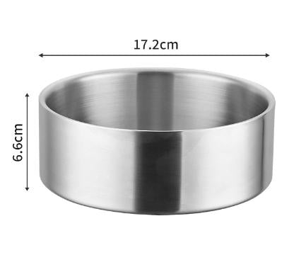 Silver Premium 304 Stainless Steel Pet Bowl (32oz) - Non-Slip, Anti-Tip Food & Water Dish for Dogs & Cats - Durable & Easy Clean - Macaw And Friends