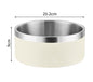 Beige and Silver Premium 304 Stainless Steel Pet Bowl (64oz) - Non-Slip, Anti-Tip Food & Water Dish for Dogs & Cats - Durable & Easy Clean - Macaw And Friends