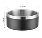 Black and Silver Premium 304 Stainless Steel Pet Bowl (64oz) - Non-Slip, Anti-Tip Food & Water Dish for Dogs & Cats - Durable & Easy Clean - Macaw And Friends