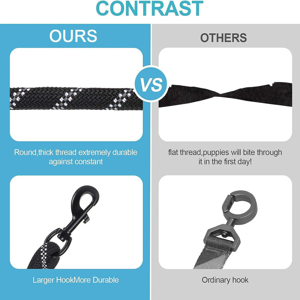 Grey 3-in-1 Tangle-Free Dog Leash for 1-3 Dogs - Heavy Duty Bungee Coupler with Reflective Stitching & Padded Handle - Macaw And Friends