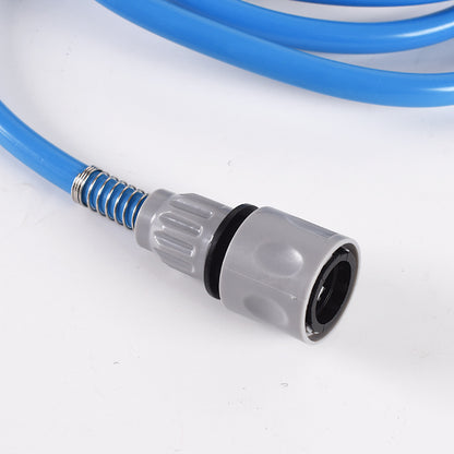 2-in-1 Pet Bathing Tool & Massager - Handheld Silicone Shower Sprayer Scrubber for Dogs & Cats - 2.2m Hose with Indoor & Outdoor Tap Adapters - Blue Grooming Kit - Macaw And Friends