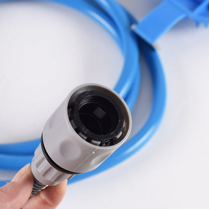 2-in-1 Pet Bathing Tool & Massager - Handheld Silicone Shower Sprayer Scrubber for Dogs & Cats - 2.2m Hose with Indoor & Outdoor Tap Adapters - Blue Grooming Kit - Macaw And Friends