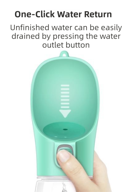 Green Portable Dog Water Bottle and Drink Feeder - 550ml Pet Travel Water Cup for Walking, Hiking & Outdoor Use (High-Temperature Resistant) - Macaw And Friends