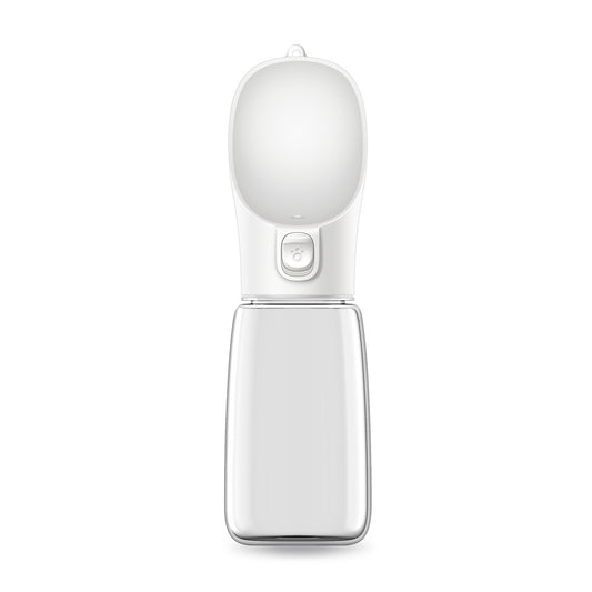 White Portable Dog Water Bottle and Drink Feeder - 550ml Pet Travel Water Cup for Walking, Hiking & Outdoor Use (High-Temperature Resistant) - Macaw And Friends