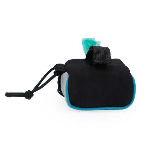 Green Zippy Paws Adventure Leash with dog poop bag dispenser and bonus roll, featuring a compact design for easy pet walks.