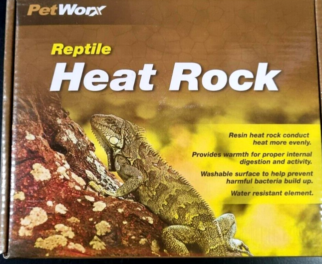 Macaw And Friends Pet Worx Reptile Heat Rock providing warm, textured surface for reptile habitat heating and comfort.