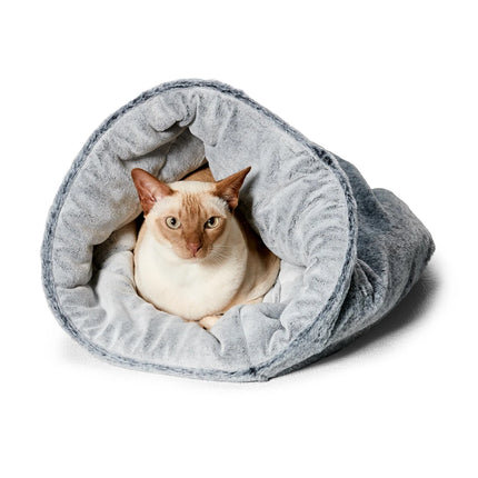 Soft Chinchilla-colored cat bed from Macaw And Friends, designed for cozy comfort and stylish cat furniture.