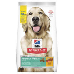 Hill’s Science Diet Adult Dog food for weight management, featuring a bag of nutritious dog food from Macaw And Friends.