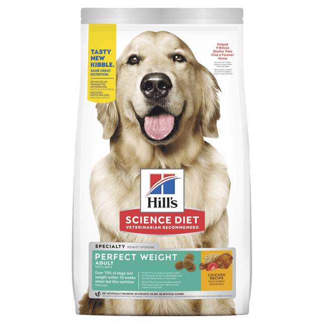 Hill’s Science Diet Adult Dog food for weight management, featuring a bag of nutritious dog food from Macaw And Friends.