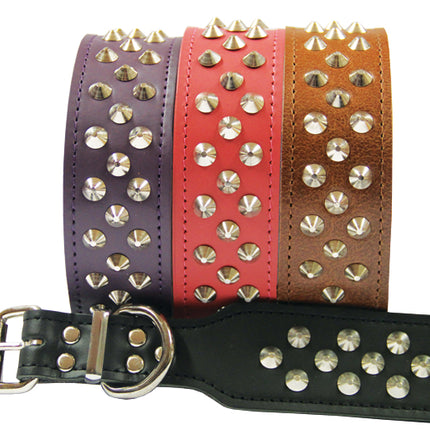 Beau Pets - Studded Leather Collar -Staffordshire Bull Terrier