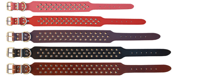Beau Pets - Studded Leather Collar -Staffordshire Bull Terrier